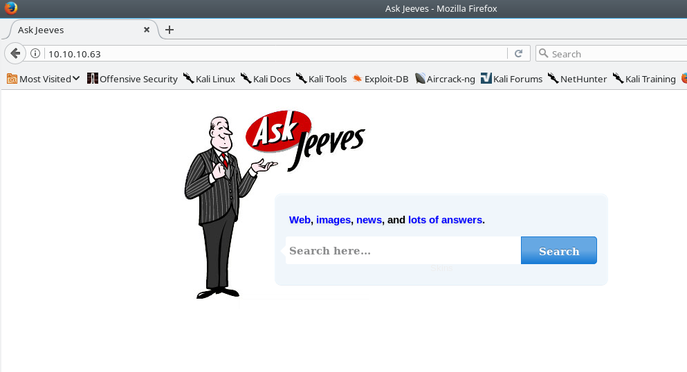 Ask Jeeves Search Engine